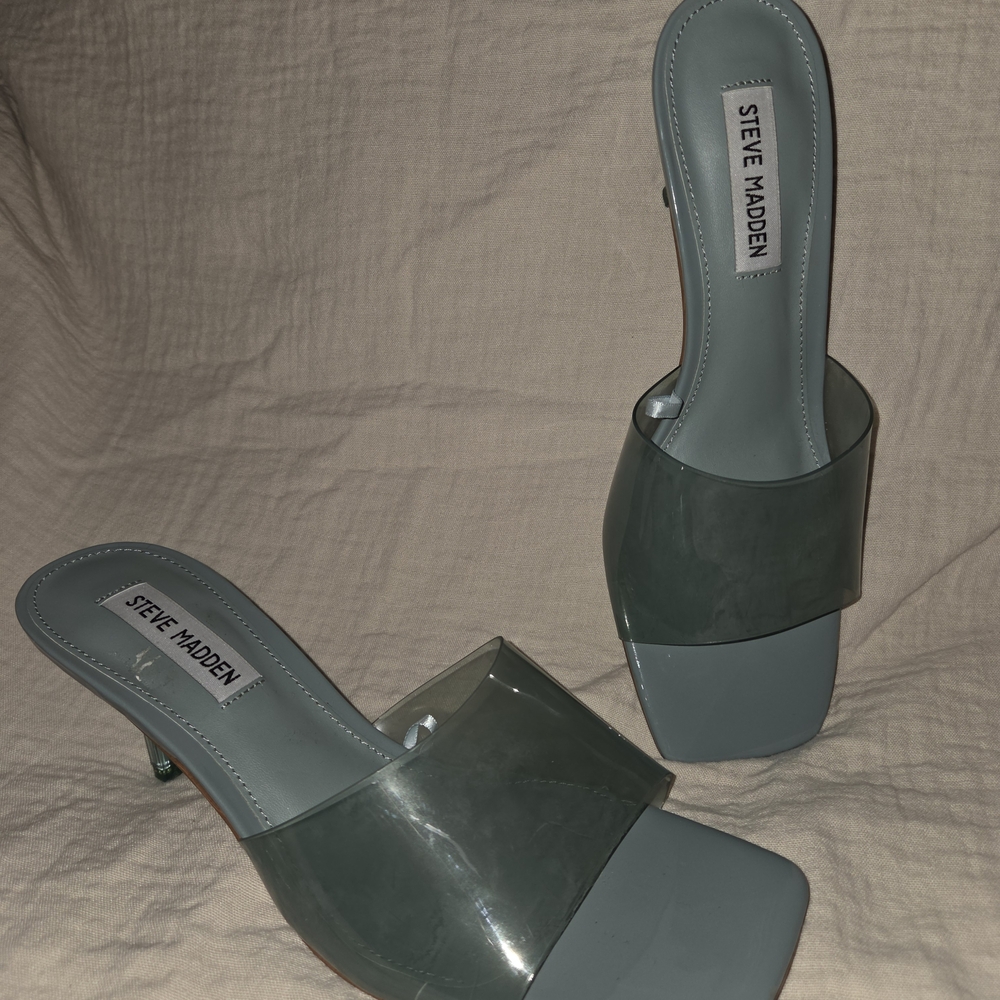 Steve Madden Transparent Gray Heels